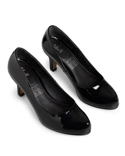 Zapatilla Negra Charol Lisa 350801